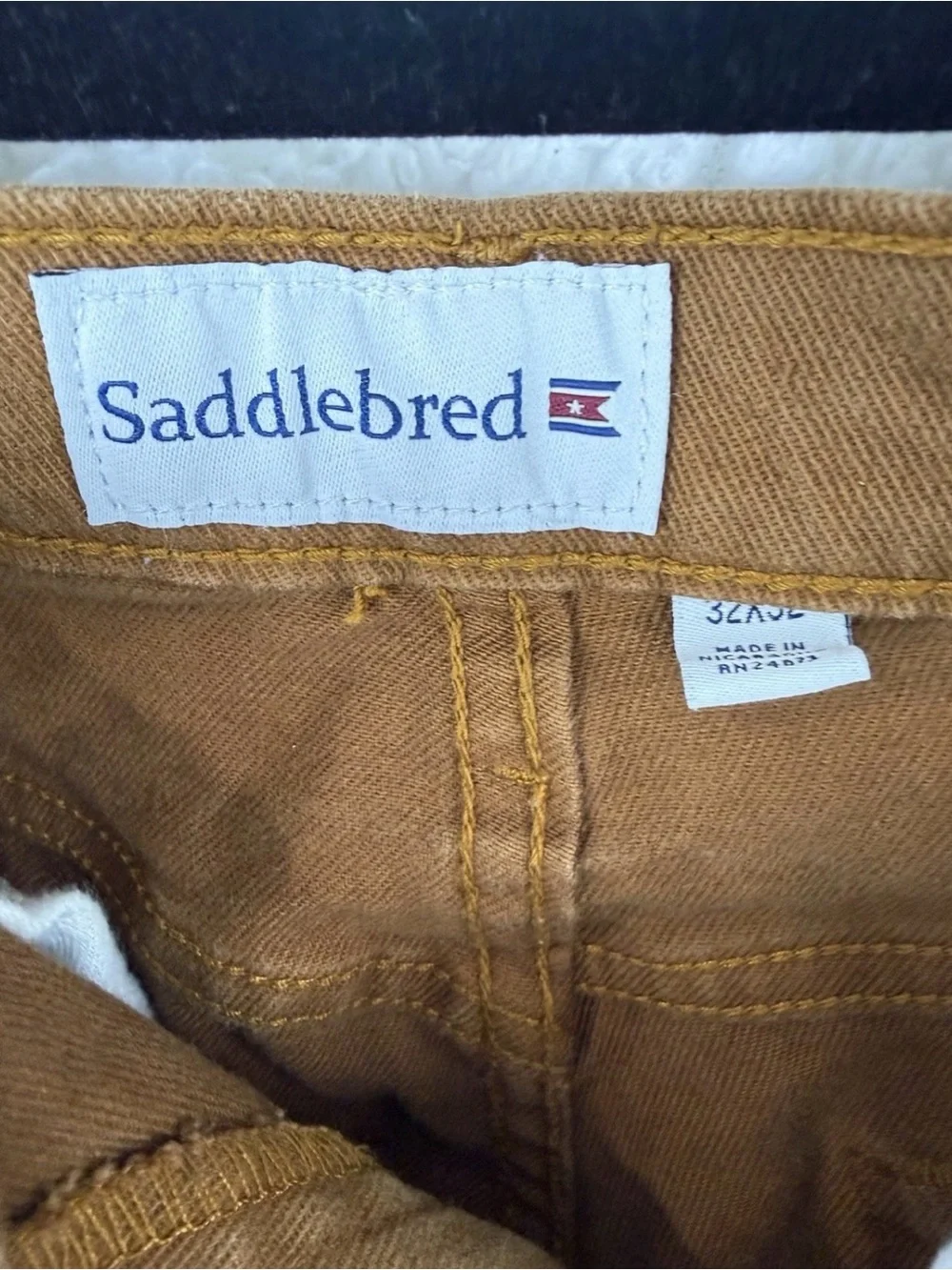 Saddlebred Jeans Mens 32/32 Relaxed Fit Brown Denim EUC